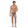 Full-body view of a men model wearing HO grey cotton Briefs HO1
