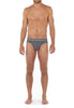 General view of a men model wearing HO grey cotton Briefs HO1