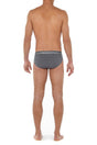 General view of a men model wearing HO grey cotton Briefs HO1