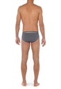 General view of a men model wearing HO grey cotton Briefs HO1