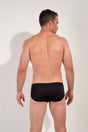 Back view of a men model wearing HO black  Swim Midi Briefs