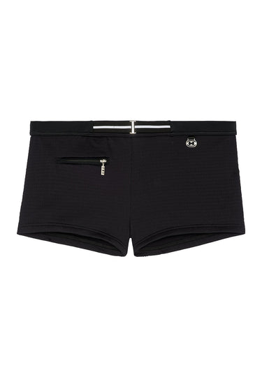 Front cutout view of HO black  Swim Shorts