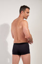 Back view of a men model wearing HO black  Swim Shorts