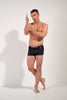 General view of a men model wearing HO black  Swim Shorts
