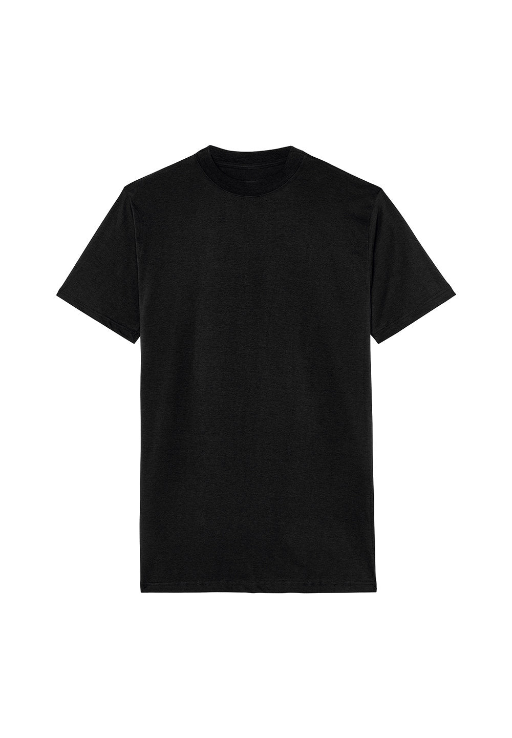 Front cutout view of HO black combination cotton Tee-Shirt Crew Neck