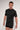 General view of a men model wearing HO black combination cotton Tee-Shirt Crew Neck