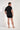 General view of a men model wearing HO black combination cotton Tee-Shirt Crew Neck
