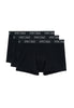 Front cutout view of HO black/black/black cotton Boxer Briefs 3p