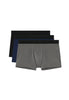 Front cutout view of HO black/navy/grey cotton Boxer Briefs 3p