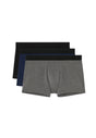 Front cutout view of HO black/navy/grey cotton Boxer Briefs 3p