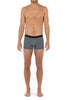 General view of a men model wearing HO black/navy/grey cotton Boxer Briefs 3p
