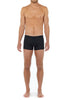General view of a men model wearing HO black/navy/grey cotton Boxer Briefs 3p