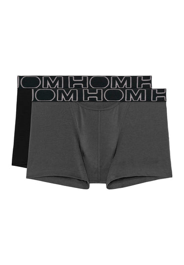Front cutout view of HO black/grey cotton Boxer Briefs HO1 2p
