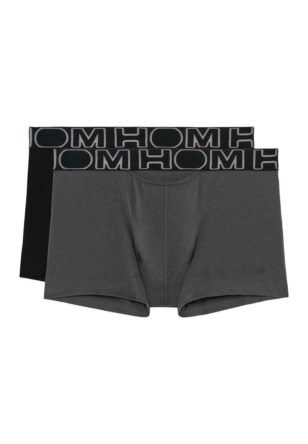 Front cutout view of HO black/grey cotton Boxer Briefs HO1 2p