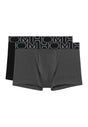 Front cutout view of HO black/grey cotton Boxer Briefs HO1 2p