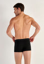 General view of a men model wearing HO black/grey cotton Boxer Briefs HO1 2p