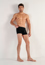 General view of a men model wearing HO black/grey cotton Boxer Briefs HO1 2p