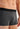 Close-up view of a men model wearing HO black/grey cotton Boxer Briefs HO1 2p