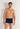 Front view of a men model wearing HO black/navy cotton Boxer Briefs HO1 2p
