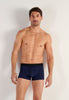 Front view of a men model wearing HO black/navy cotton Boxer Briefs HO1 2p