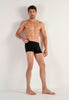 General view of a men model wearing HO black/navy cotton Boxer Briefs HO1 2p