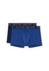 Front cutout view of HO navy/bright blue cotton Boxer Briefs HO1 2p
