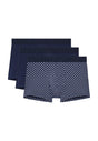 Front cutout view of HO navy print/navy/navy cotton Boxer Briefs 3p