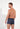 Back view of a men model wearing HO navy print/navy/navy cotton Boxer Briefs 3p