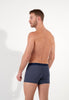 Back view of a men model wearing HO navy print/navy/navy cotton Boxer Briefs 3p