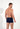 General view of a men model wearing HO navy print/navy/navy cotton Boxer Briefs 3p