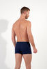General view of a men model wearing HO navy print/navy/navy cotton Boxer Briefs 3p