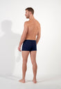 General view of a men model wearing HO navy print/navy/navy cotton Boxer Briefs 3p