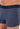 Close-up view of a men model wearing HO navy print/navy/navy cotton Boxer Briefs 3p