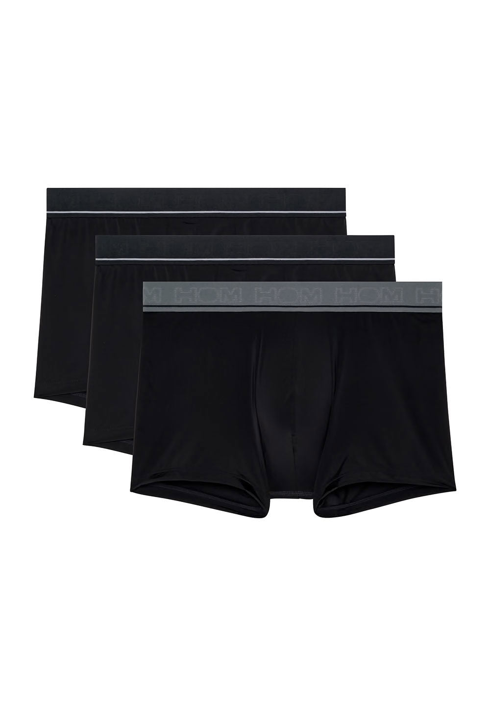 Front cutout view of HO black/black/black  Boxer Briefs 3p