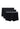 Front cutout view of HO black/black/black  Boxer Briefs 3p