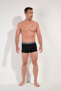 Full-body view of a men model wearing HO black/black/black  Boxer Briefs 3p