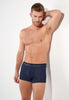 Front view of a men model wearing HO navy  Boxer Briefs