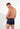 Back view of a men model wearing HO navy  Boxer Briefs