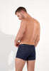 Back view of a men model wearing HO navy  Boxer Briefs