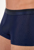 Close-up view of a men model wearing HO navy  Boxer Briefs