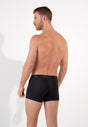Back view of a men model wearing HO black print  Boxer Briefs