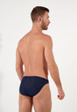 Back view of a men model wearing HO navy  Comfort Micro Briefs