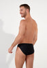 Back view of a men model wearing HO black print  Comfort Micro Briefs