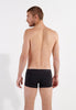 Back view of a men model wearing HO black modal/viscose/tencel Comfort Boxer Briefs