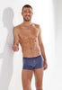 Front view of a men model wearing HO grey modal/viscose/tencel Comfort Boxer Briefs