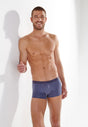 Front view of a men model wearing HO grey modal/viscose/tencel Comfort Boxer Briefs