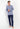 Full-body view of a men model wearing HO navy cotton Long Sleepwear