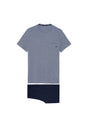Front cutout view of HO navy cotton Short Sleepwear