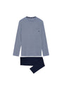 Front cutout view of HO navy cotton Long Sleepwear