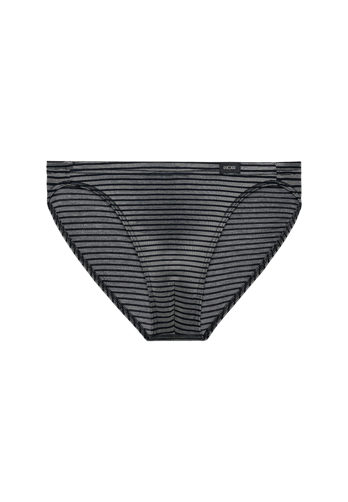 Front cutout view of HO black/white stripes modal/viscose/tencel Comfort Micro Briefs